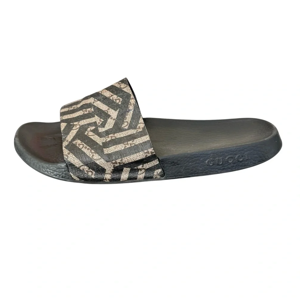 GUCCI GG Supreme Caleido Slides Sandals Mens